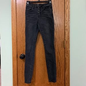 High Rise Faded Black Jeans